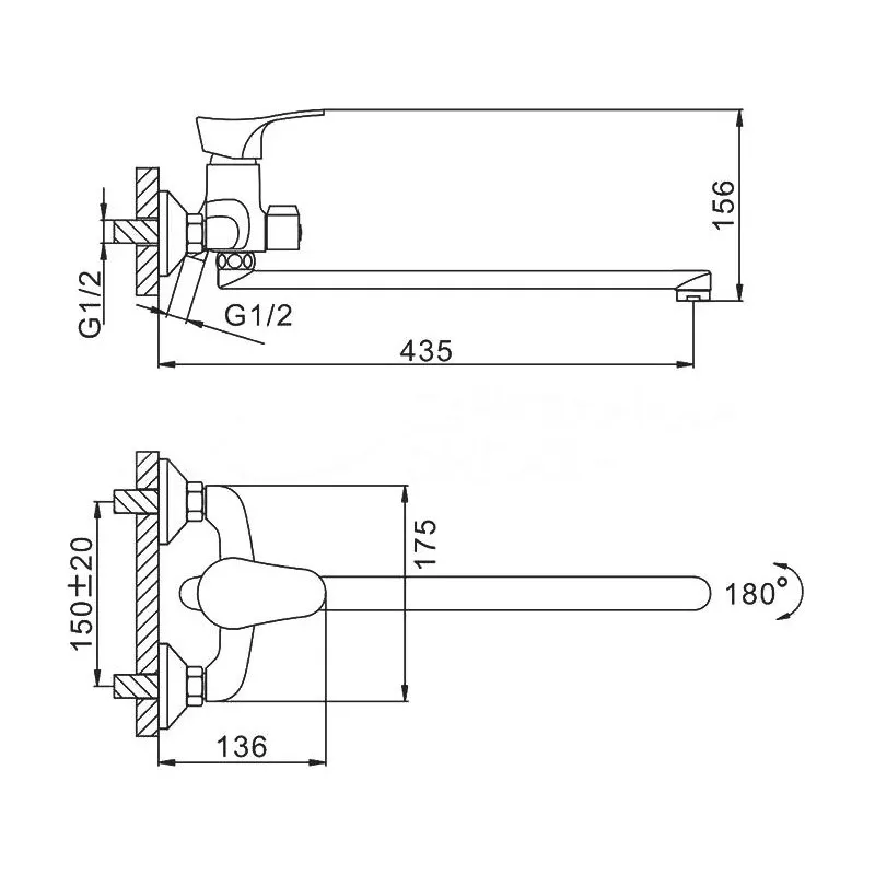 Смеситель для ванны FRAP F2214-B,