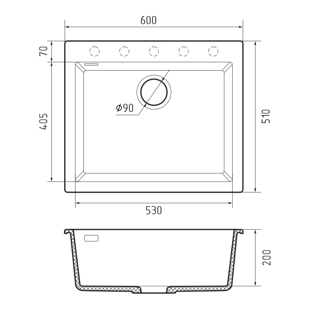 Кухонная мойка Rivelato ZENO ZN-6051, белый