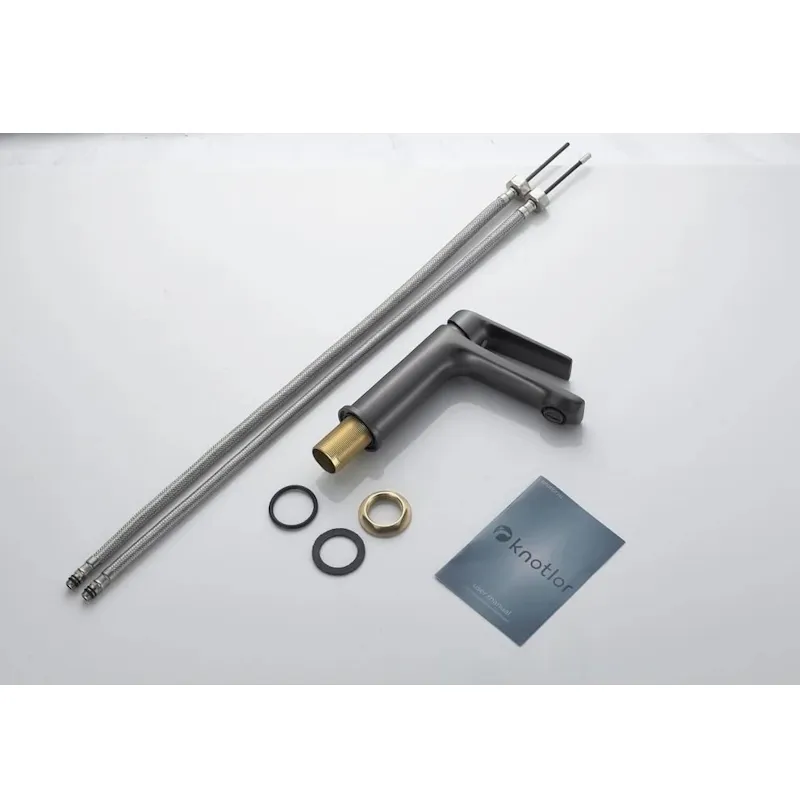 Cмеситель для раковины Knotlor KN-60/GM, оружейная сталь