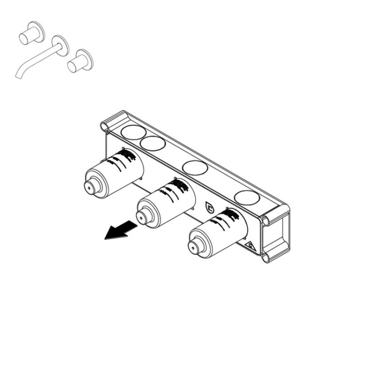 Внутренняя часть Ritmonio назначение-смеситель для раковины, на 3 отверстия, не окрашен (PM0000H)