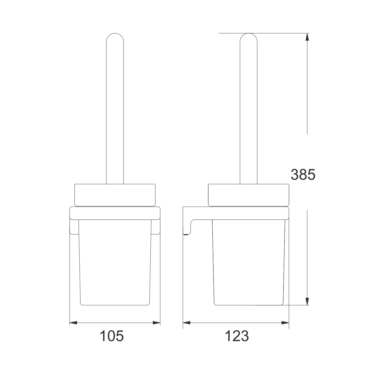 Ершик для унитаза Rose RG1800H, черный