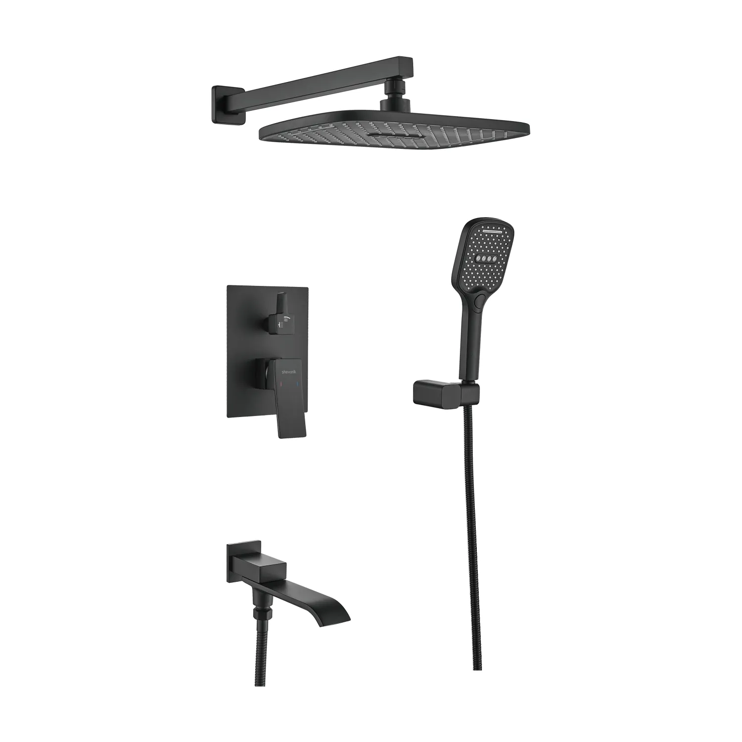 Душевая система встраиваемая Shevanik S4035H, черный