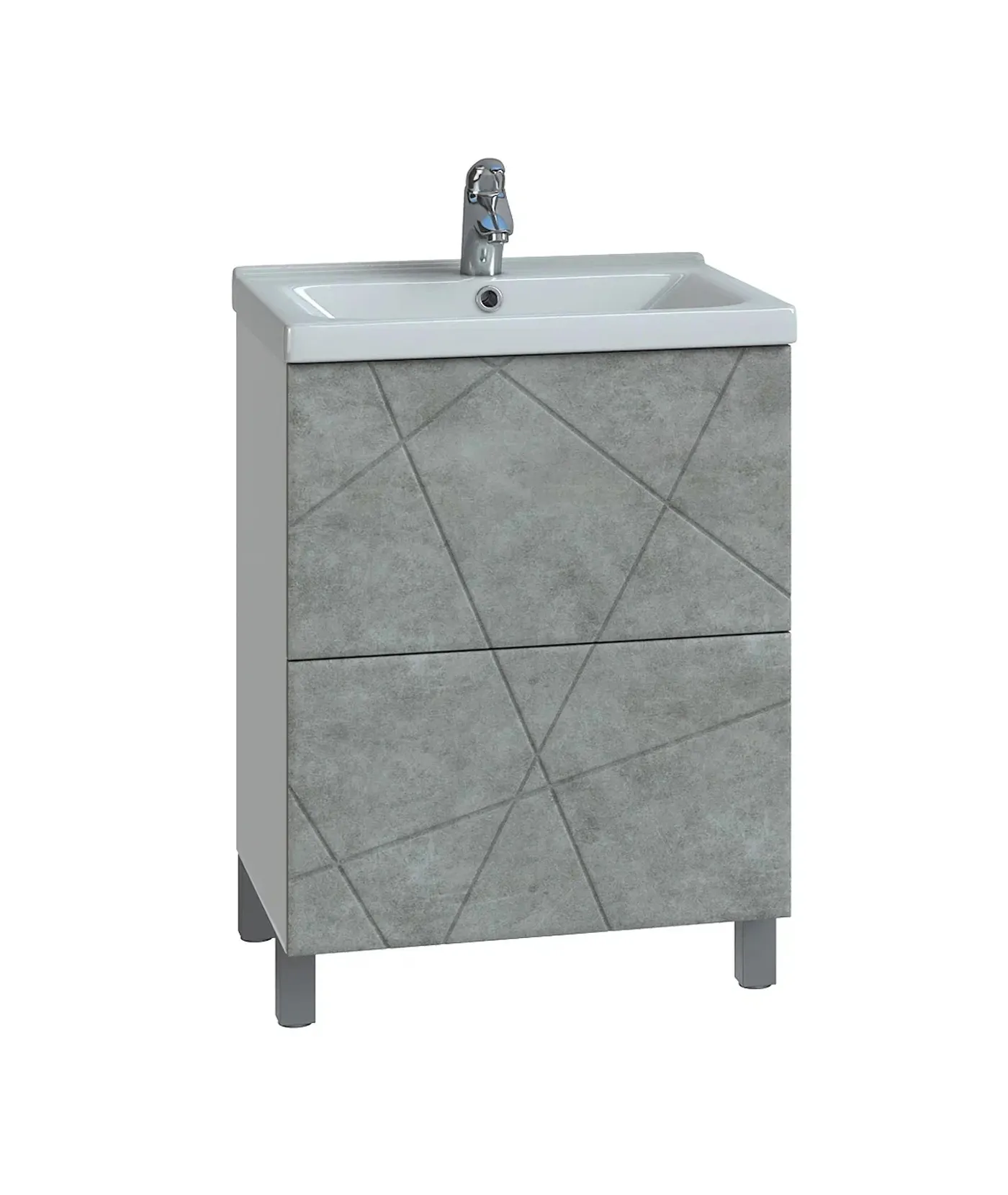 Тумба с раковиной напольная VIGO Geometry tn.GEO.FOS.50.2Y бетон, 50 см