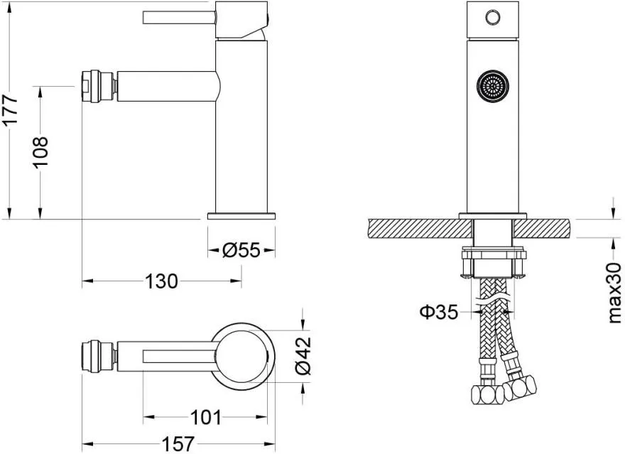 AQ1318CR ЕВРОПА смеситель для биде
