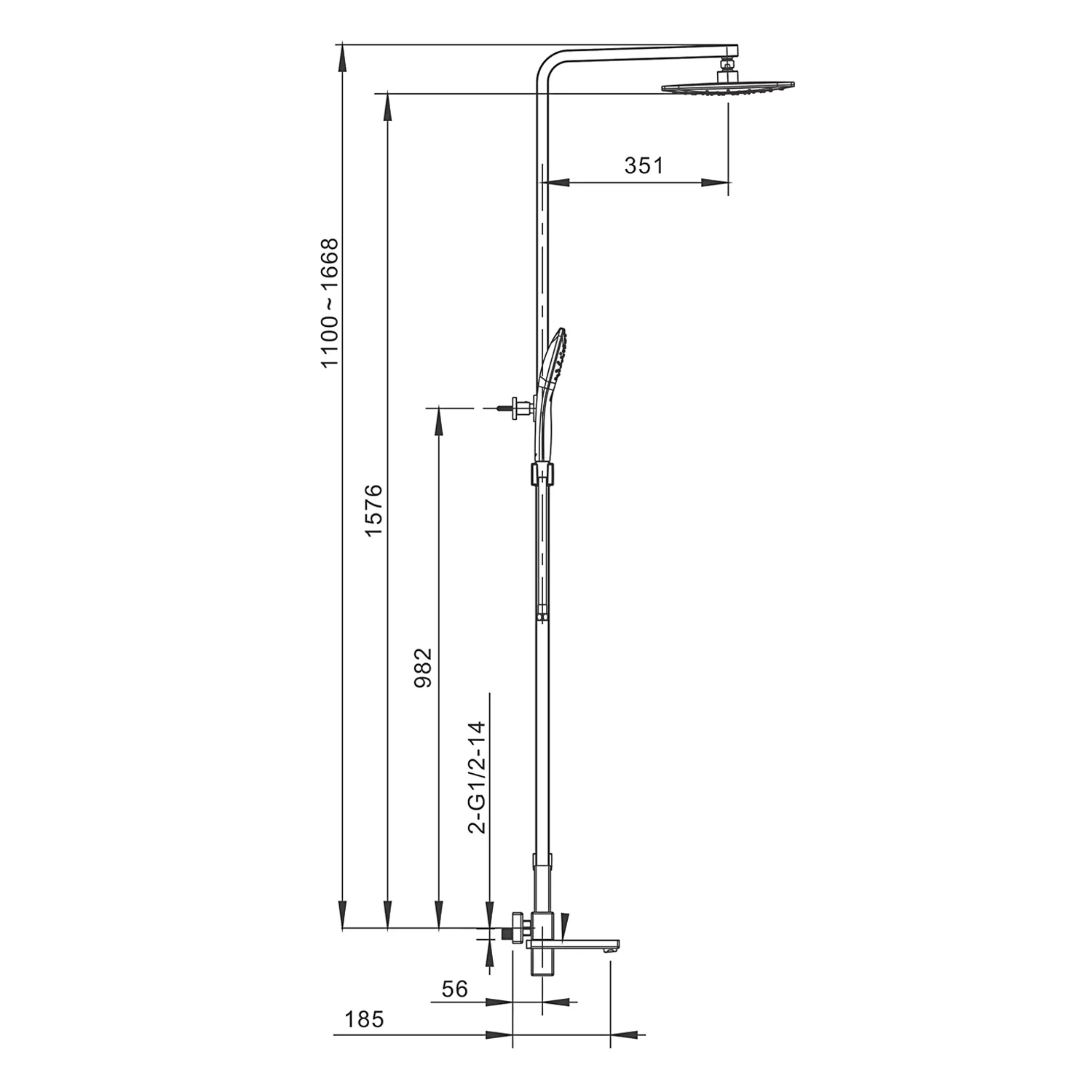 Душевая система GAPPO G2418, хром