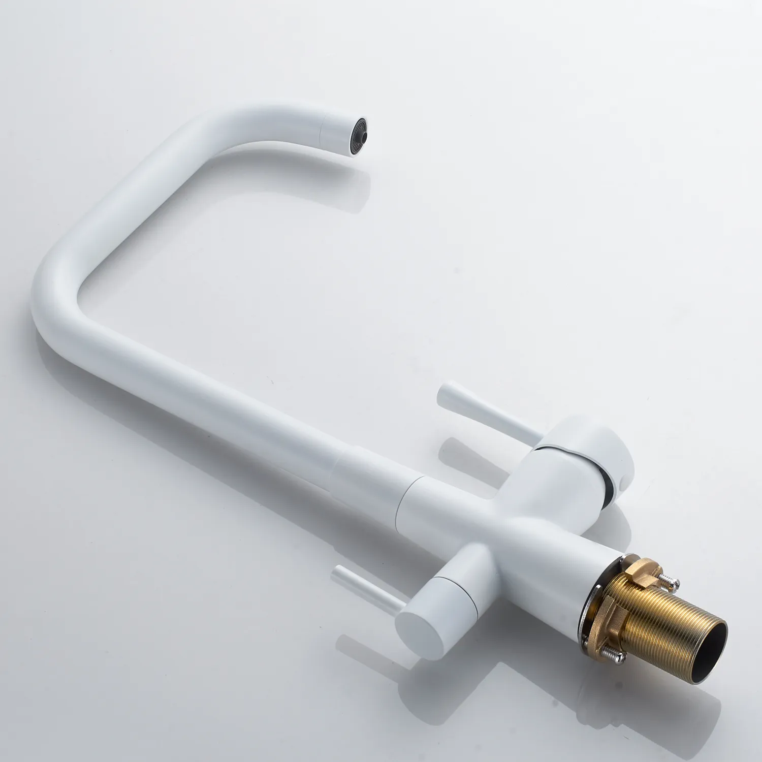 Смеситель для кухни с подключением фильтра Shevanik S528C, белый