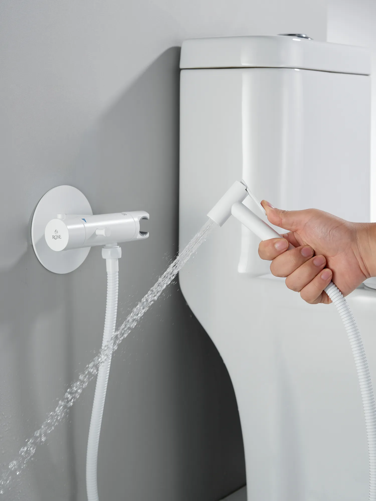 Гигиенический душ с термостатом Rose R915C, белый