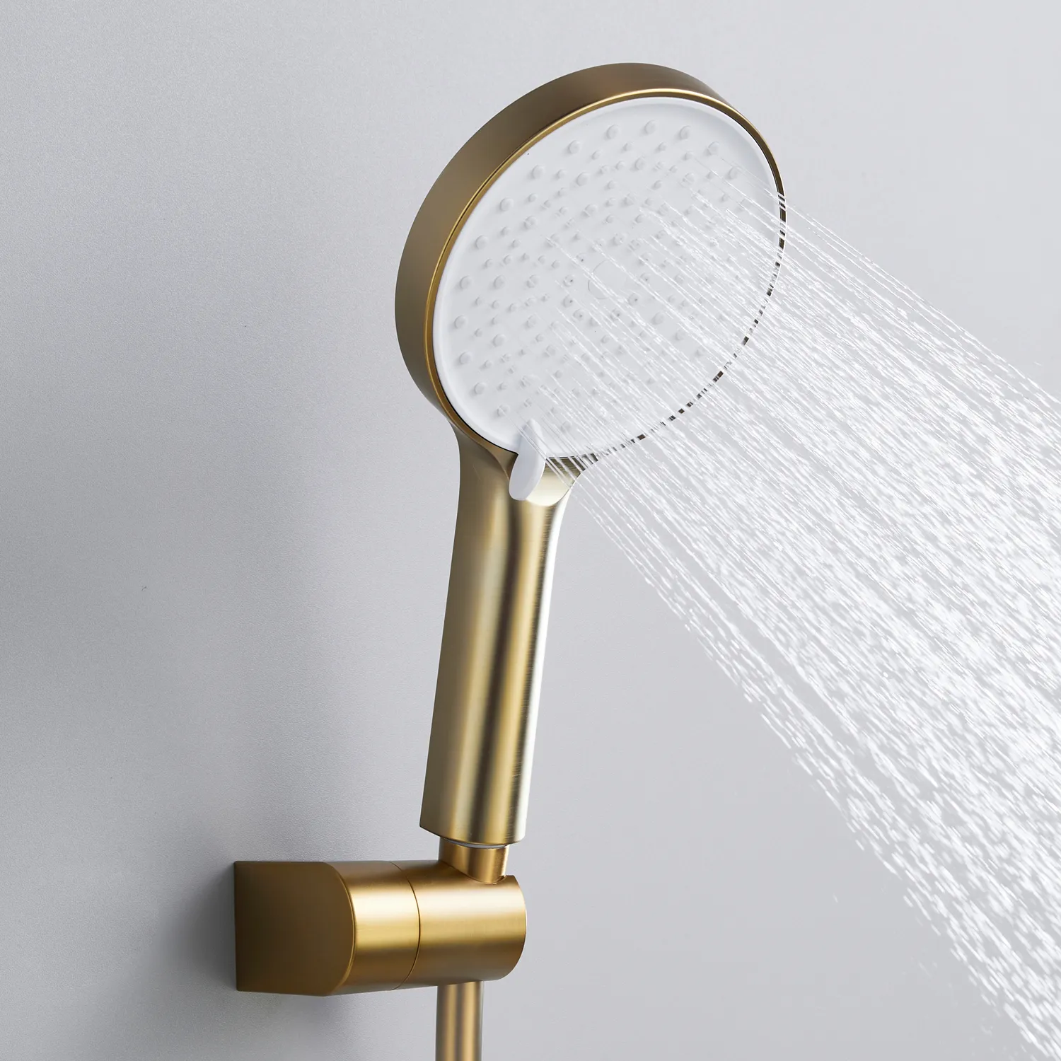 Душевая система встраиваемая Shevanik S4335G, золотой сатин