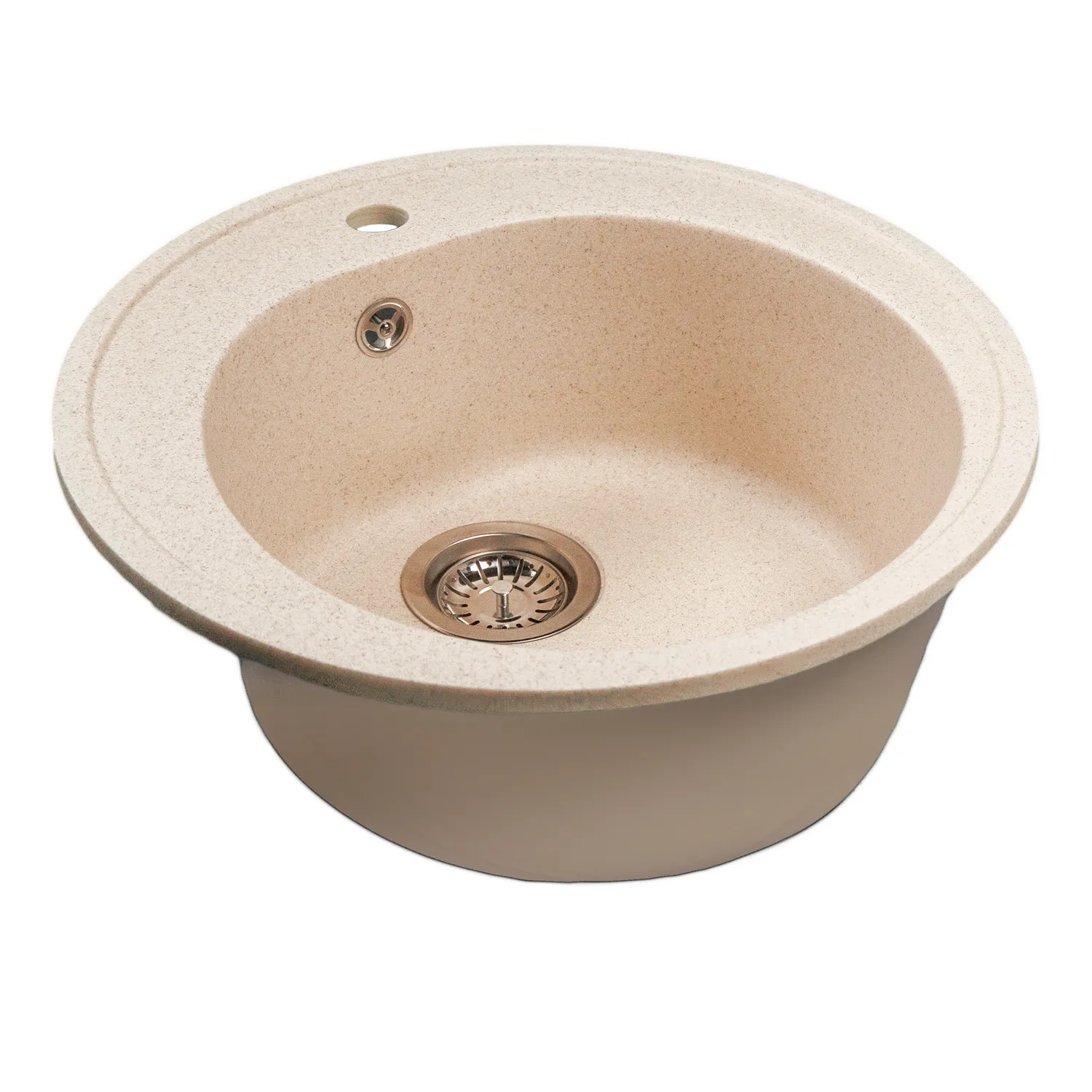 Мойкa MIXLINE МЛ-ГМС102 (ML-GMS102) СТАНДАРТ круглая, бежевый (328), 500 мм (глуб. чаши 170) (558088)