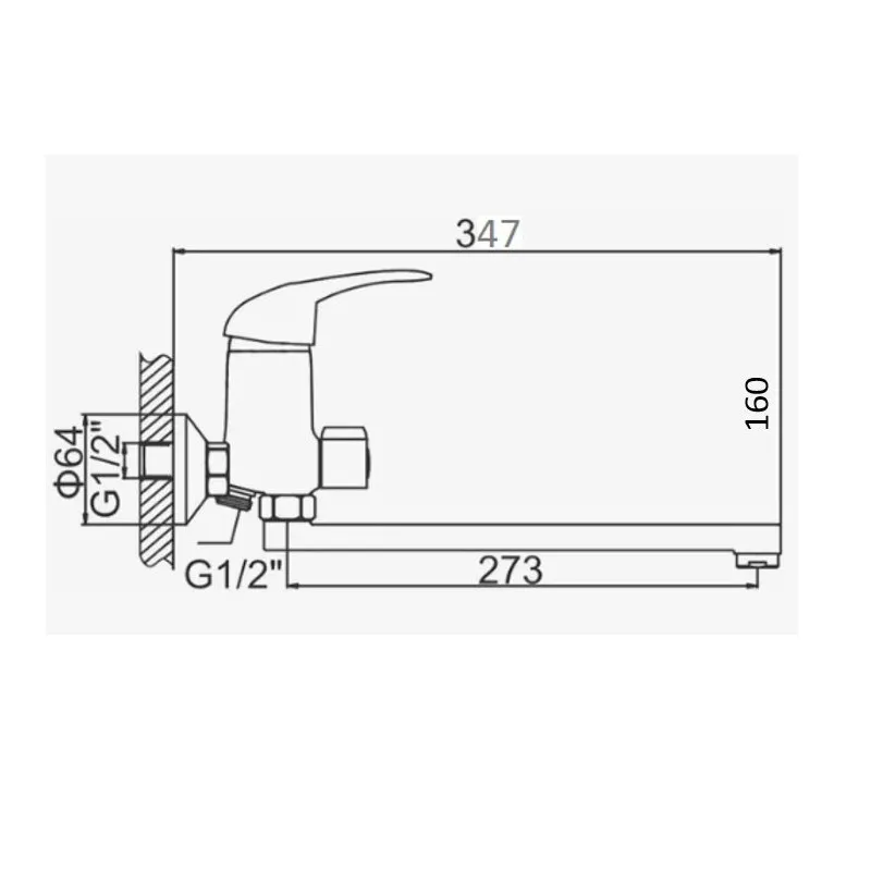 Смеситель для ванны D-Lin D146410-8, хром