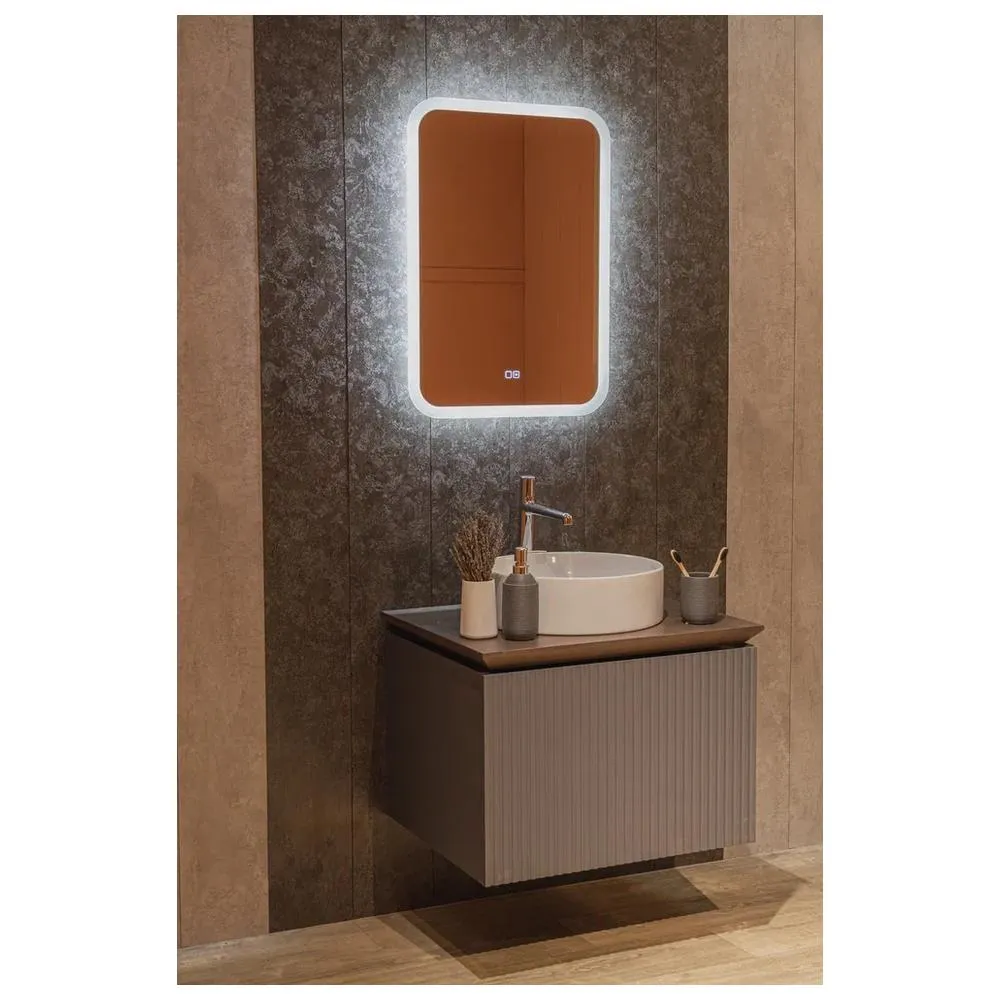 Зеркало Silver Mirrors Stiv-Lite 500х700 - 2 (открытая подсветка, cенсорный выключатель, подогрев)