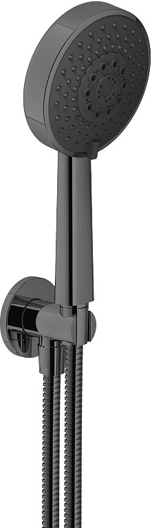 Душевой набор Nobili с шланговым подсоединением, глянцевый черный (AD146/47FLP)