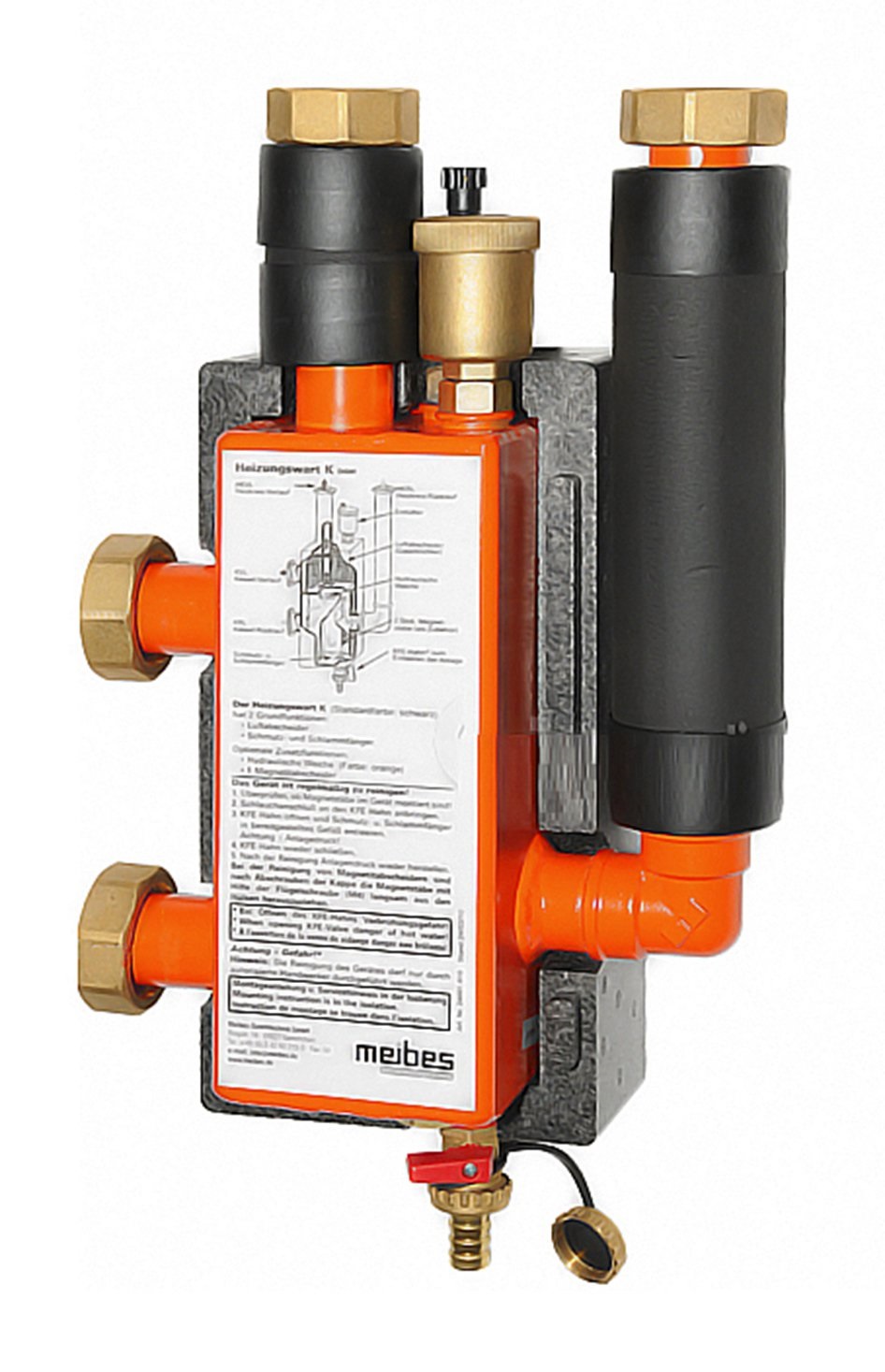 Гидравлическая стрелка Meibes MHK DN-25, максимальный расход-2 м3/ч, мощность системы-50 кВт, PN, бар-6, T°C -110 (при 25 °С) (M66391.2RU)
