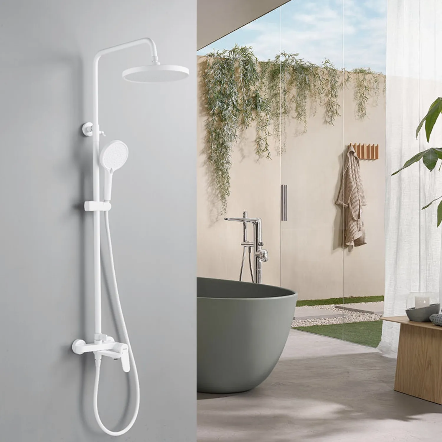 Душевая система Shevanik S4336C, белый