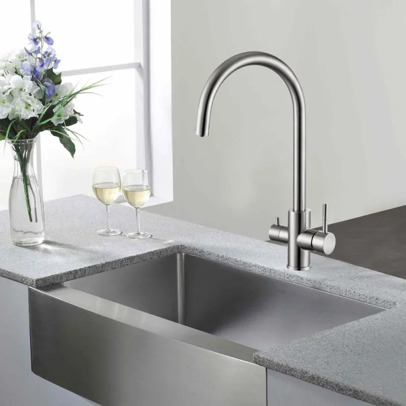 Смеситель для кухни с подключением фильтра WesnaArt EKO05-111, сатин