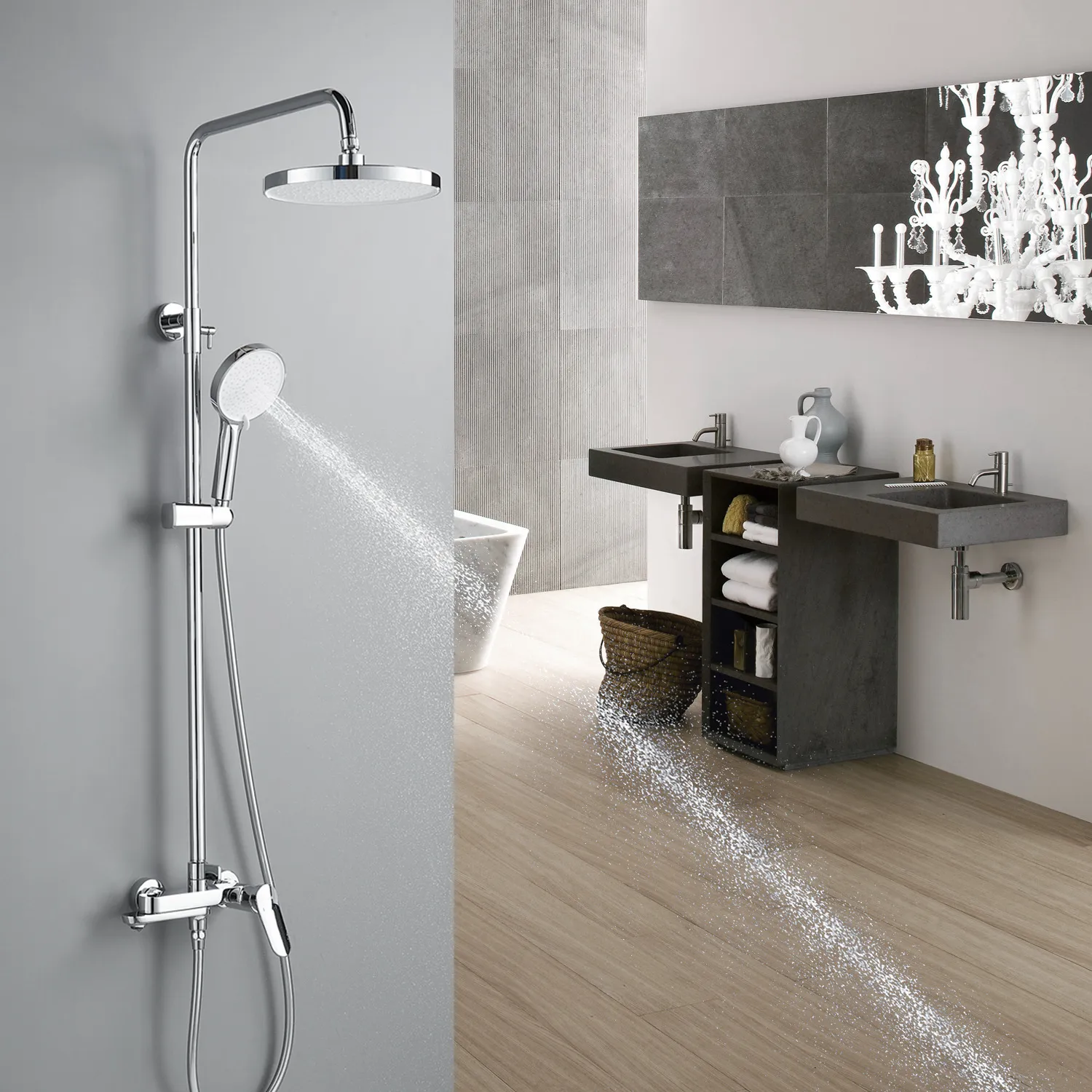 Душевая система Shevanik S4336, хром