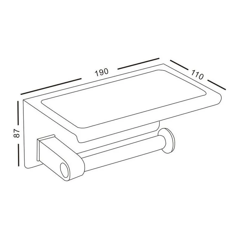 Держатель для туалетной бумаги с полочкой D-Lin D201508, сатин