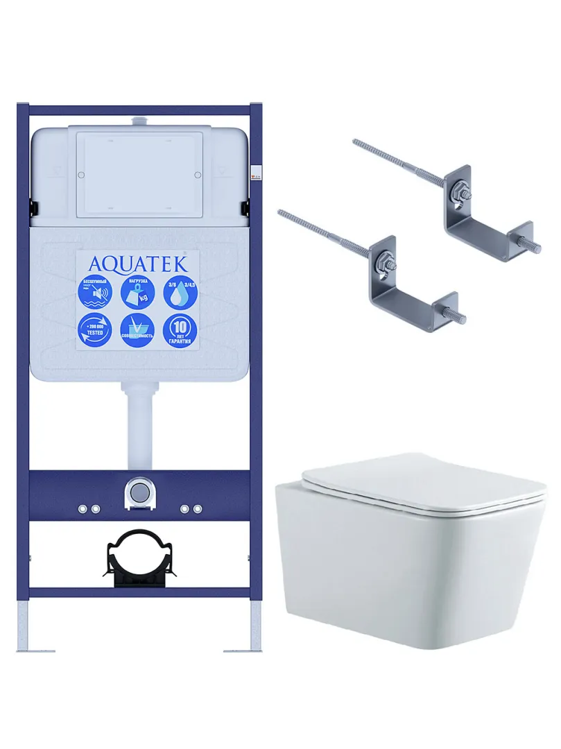 SET AQUATEK ЛИБРА N KKI2 (рама AQUATEK Standard INS-0000012+кпереж KKI-0000002+унитаз ЛИБРА New AQ0530N-00 с тонким сиденьем soft-close