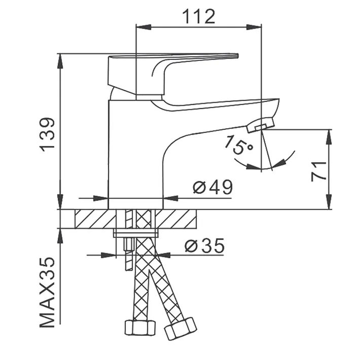 Смеситель для раковины Frap F10702-B, хром