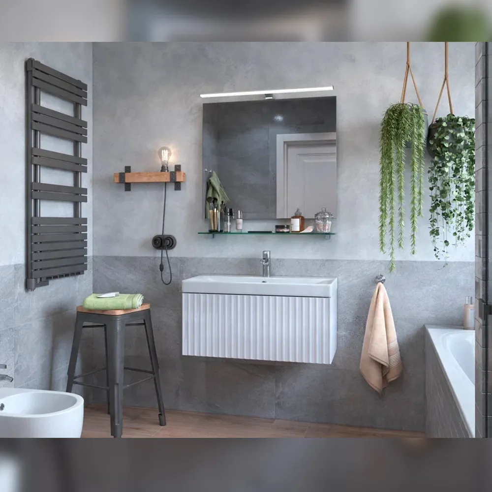 Тумба с раковиной подвесная Velvex Compo tp.COM.9696.80.1Y белый глянец, 80 см