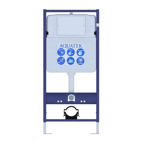 SET AQUATEK КЛАССИК (рама AQUATEK Standard INS-0000012(без клавиши) KKI-0000002 крепления+унитаз КЛАССИК AQ1111-00 с тонким сиденьем soft-close