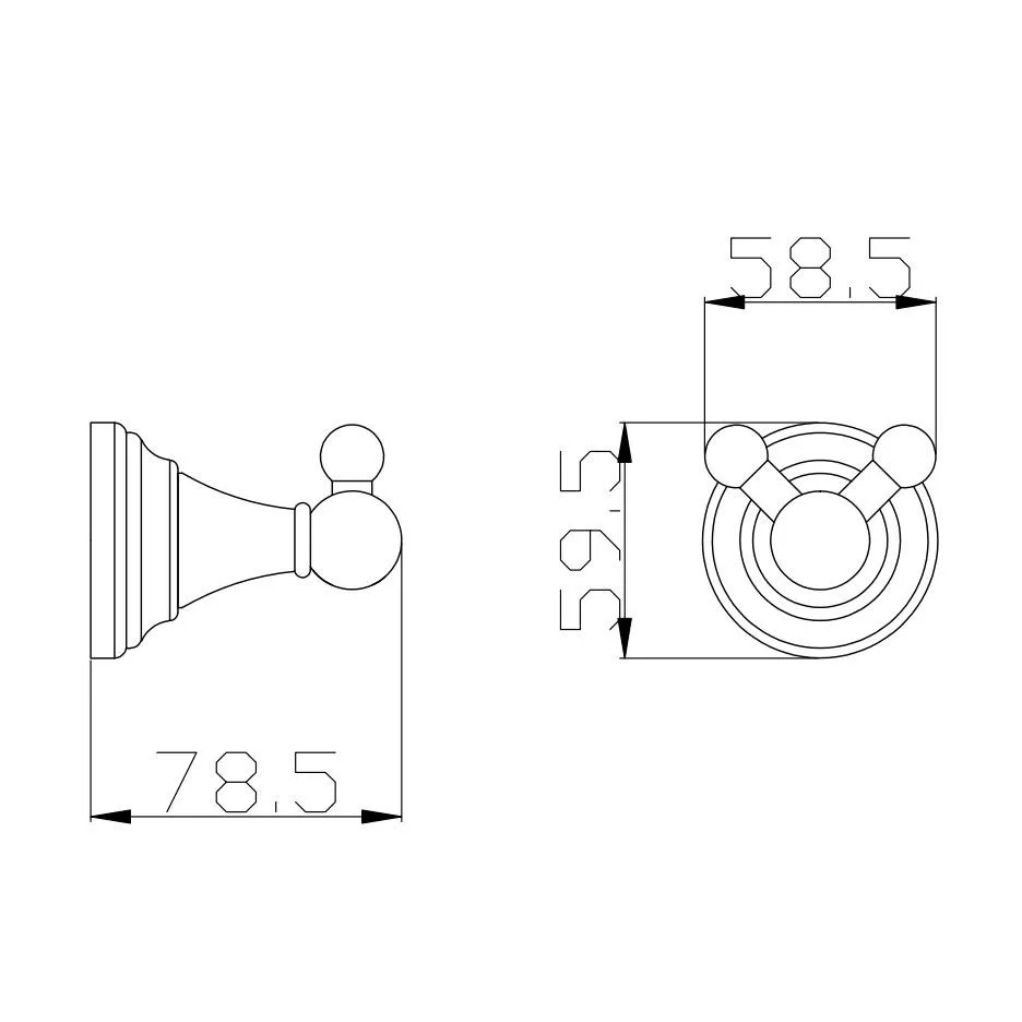 Крючок для ванной комнаты двойной Rav Slezak MORAVA MKA0102CMAT, черный