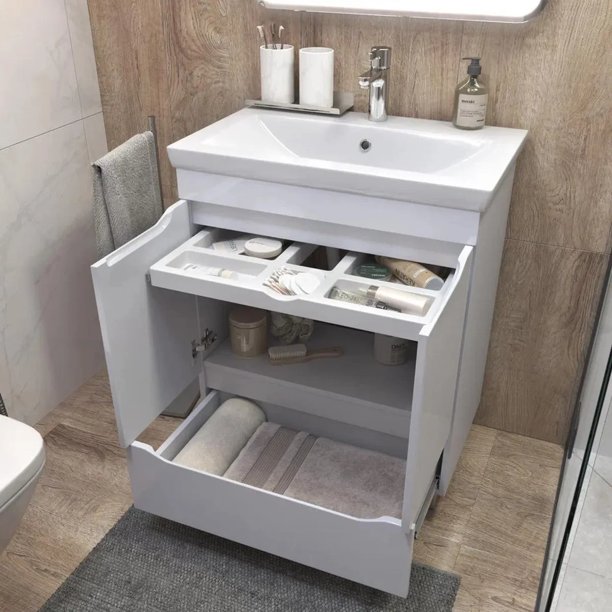 Тумба с раковиной напольная VIGO Grani 285, 70 см