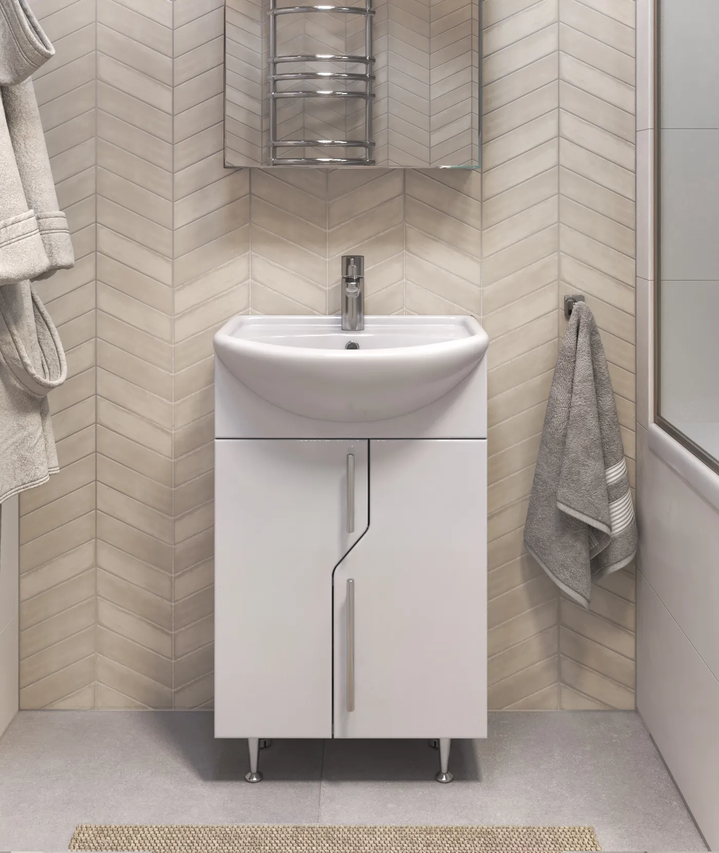 Тумба с раковиной напольная VIGO Grand tn.GRA.UYU.45.2D, 45 см