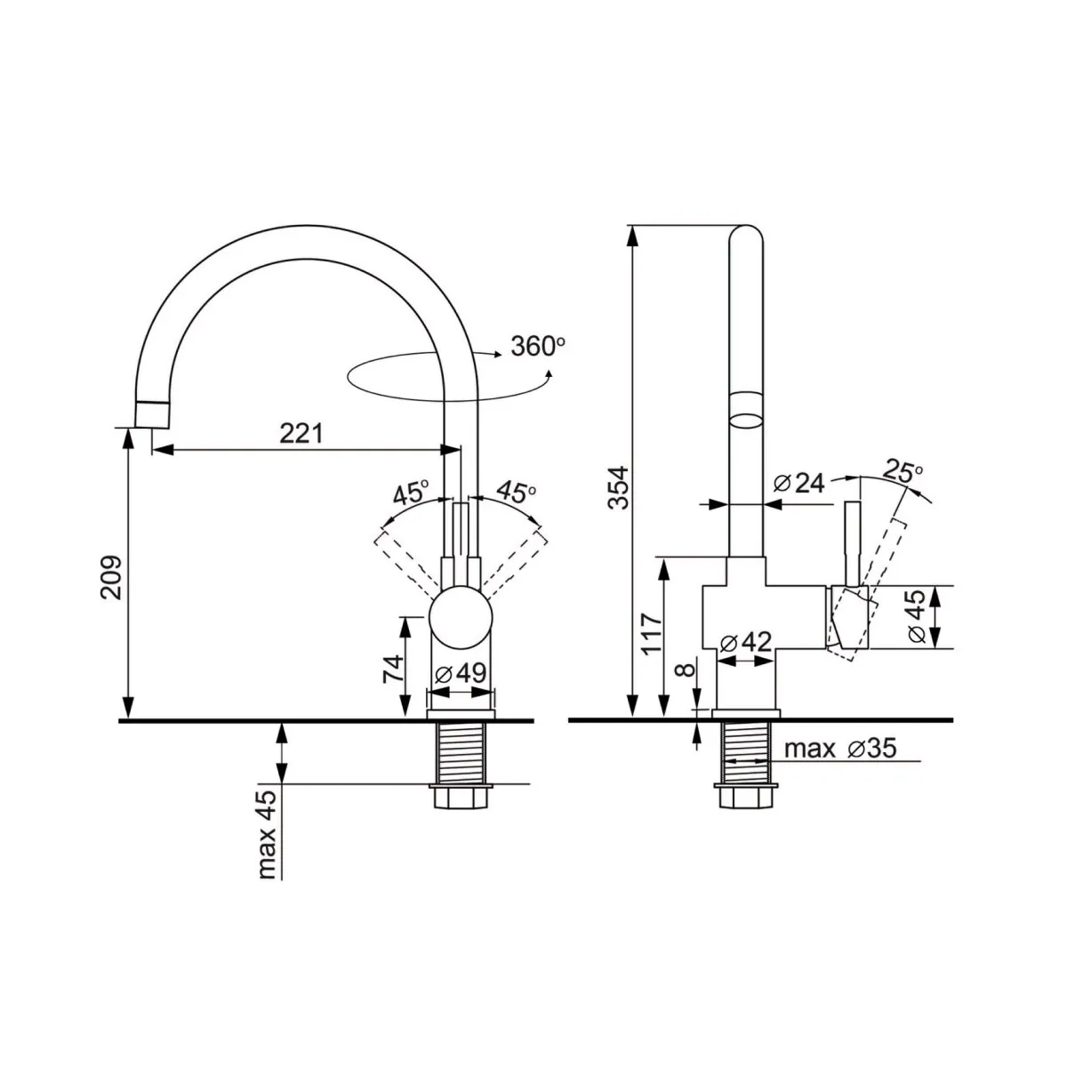Смеситель для кухни Ulgran UQ-021-03, десерт