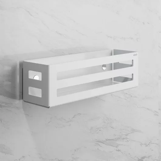 24954510000 UNIVERSALARTIKEL Корзинка для мыла, настенный монтаж, съёмная, со скрытым креплением, со сливными прорезями, белый (RAL 9010)