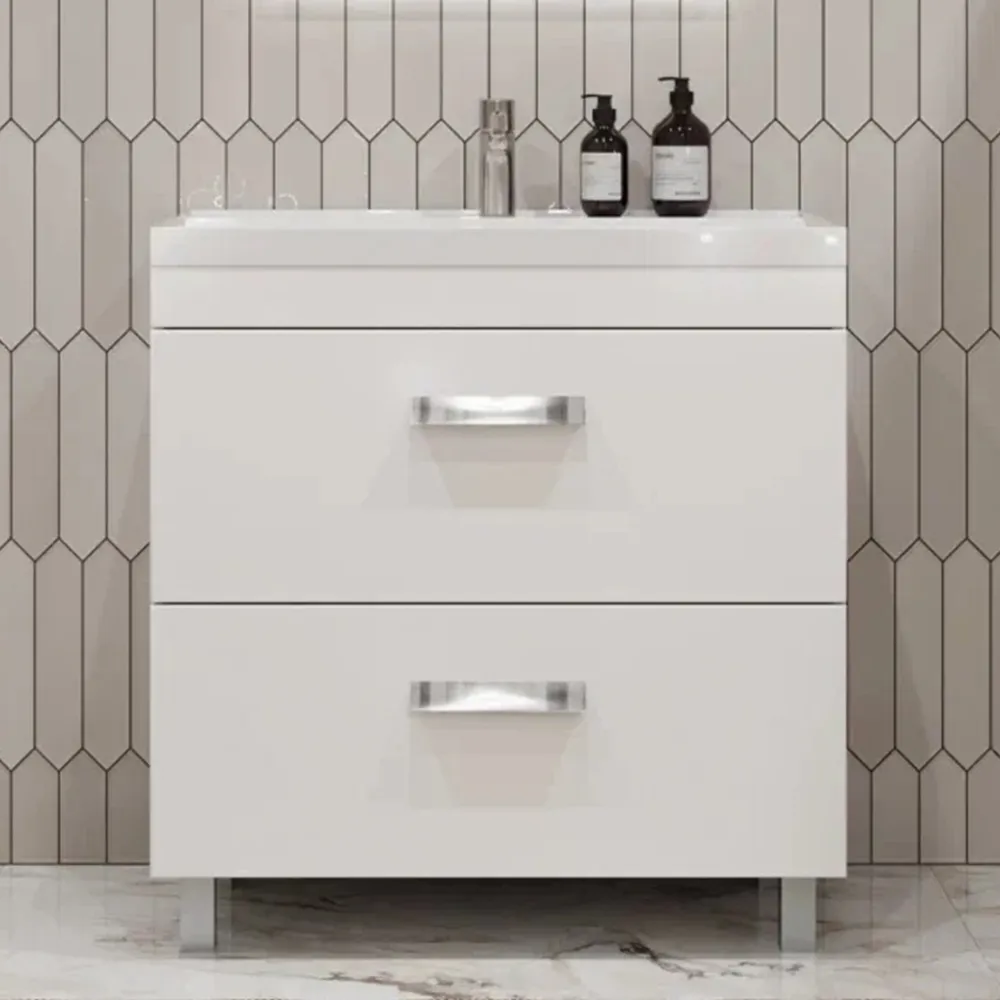 Тумба с раковиной напольная Velvex Orlando tn.ORL.CLA.80.2Y белый матовый, 80 см