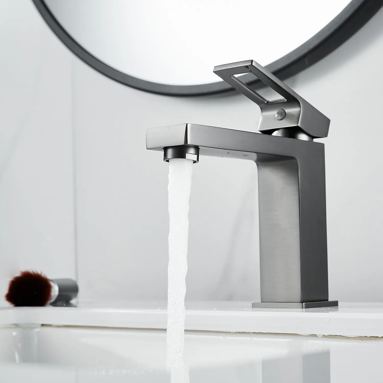 Смеситель для раковины Raffine F0196T, оружейная сталь