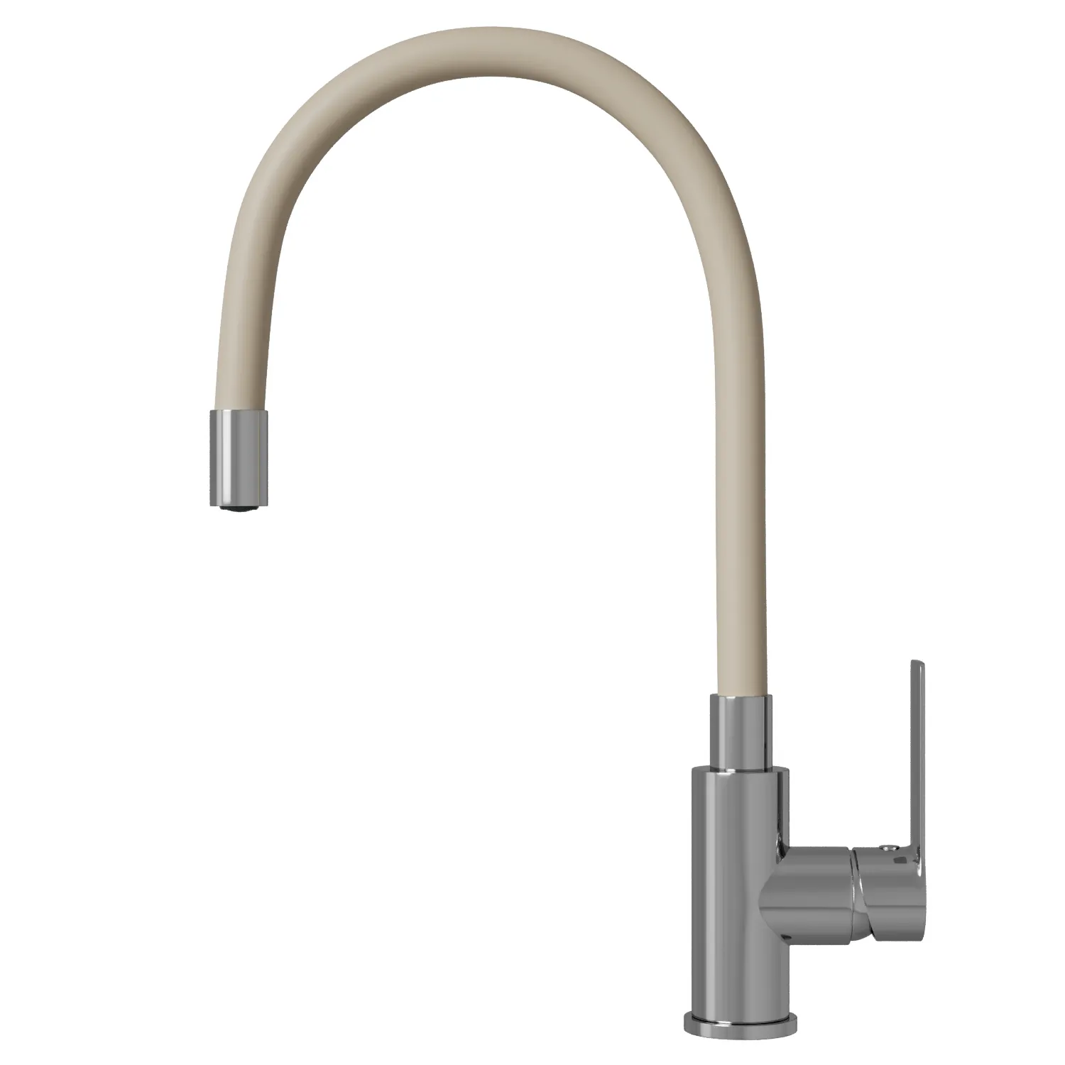 Смеситель для кухни 35к MIXLINE МЛ35-095(ML35-095) гибкий излив, б/отв, боковая, бежевый (556591)