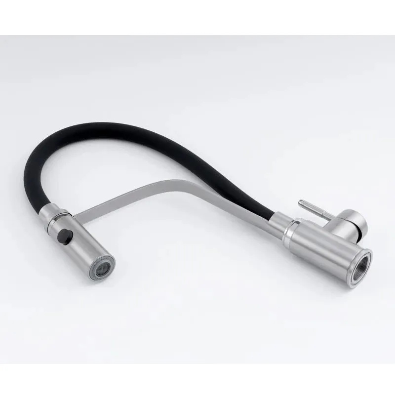 Смеситель для кухни с гибким изливом и режимом "душ" Knotlor SS-07, сатин