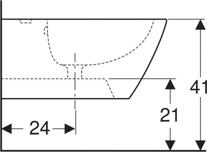 Биде подвесное стандартное Geberit Smyle Square 350x540 мм, белый (500.209.01.1)