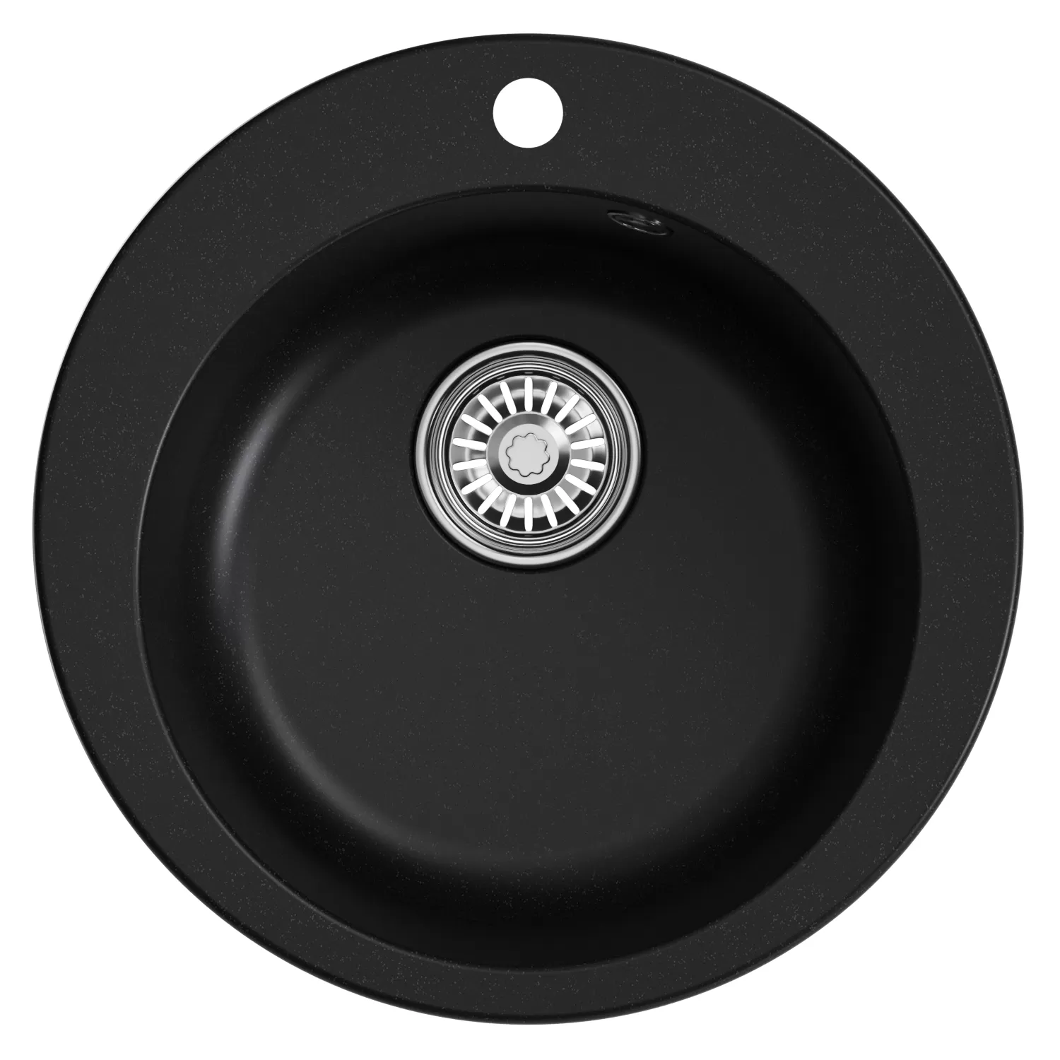 Мойкa MIXLINE ML-GM13 круглая  ультра-черная (344) 495мм (глуб. чаши 200) NEW (551898)
