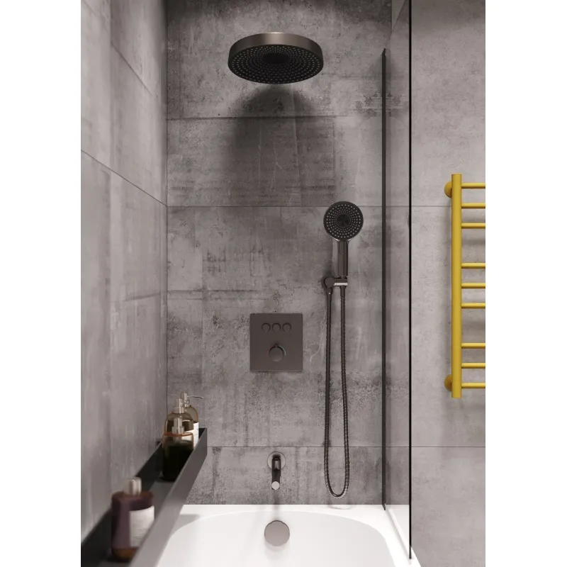 Душевая система встраиваемая с термостатом Bronze de Luxe OMG! 1011GM, графит