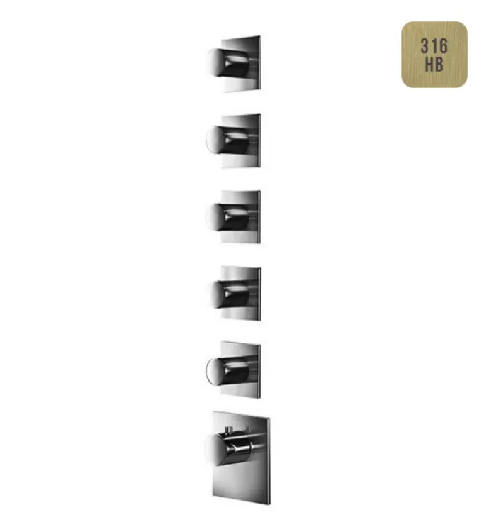 Смеситель для душа Almar Water Control High Flow, на 5/6 потребителей, High Brass Brushed PVD (E180085.HB)