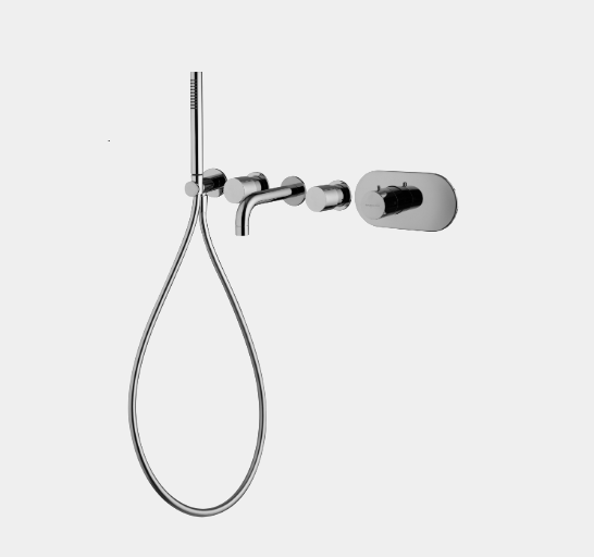 Смеситель для ванны и душа Fima Carlo Frattini Fimatherm, белый матовый (F3199X2BS)