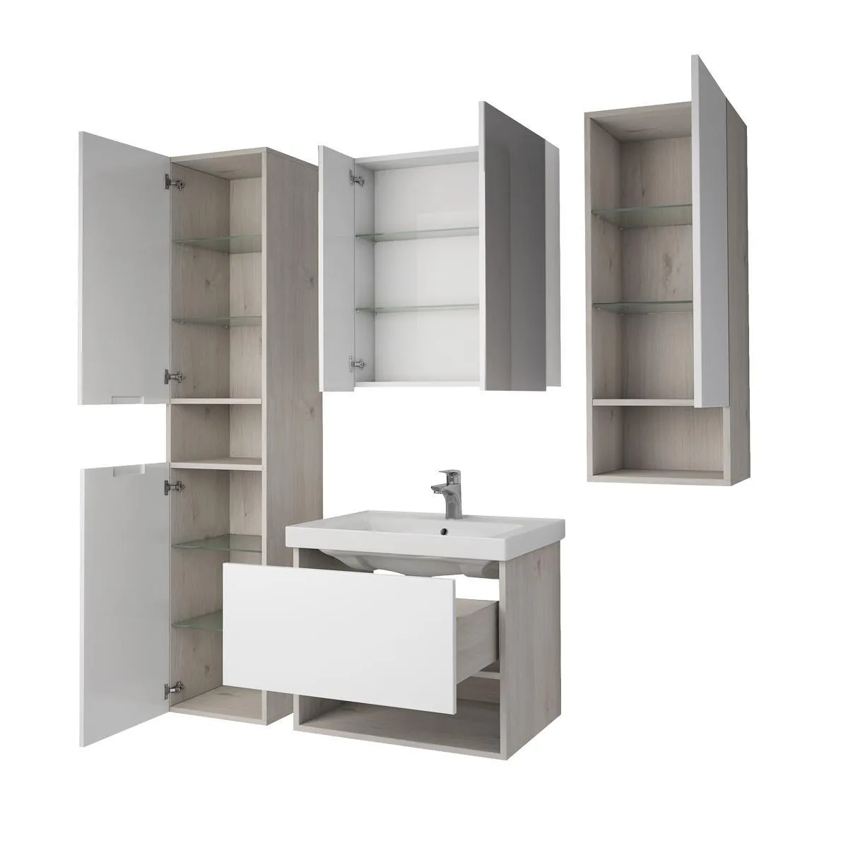 Пенал Dreja Perfecto 35 см, дуб эврика/белый