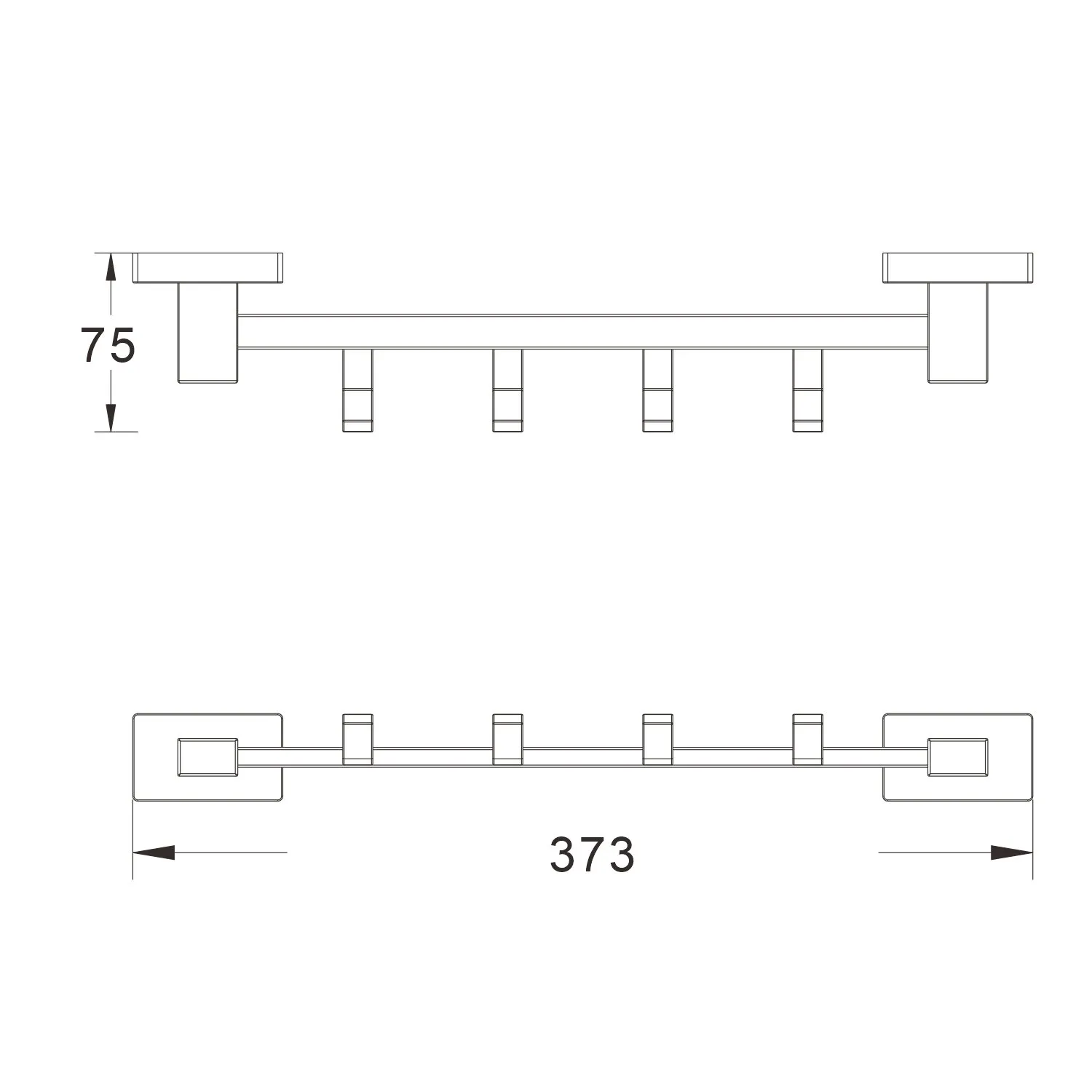 Планка с крючками Shevanik SG5641G, золотой сатин