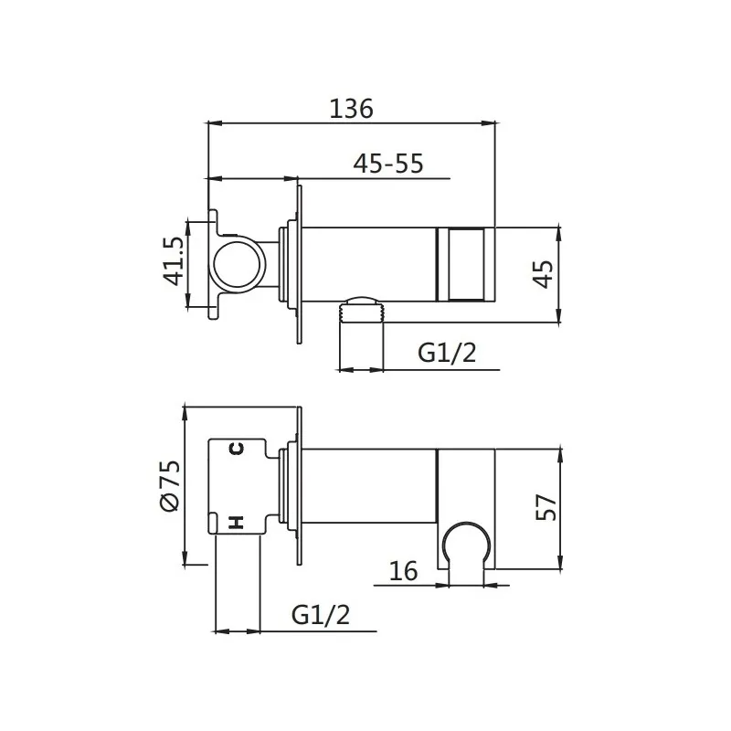 Гигиенический душ со смесителем Shevanik S147C, белый