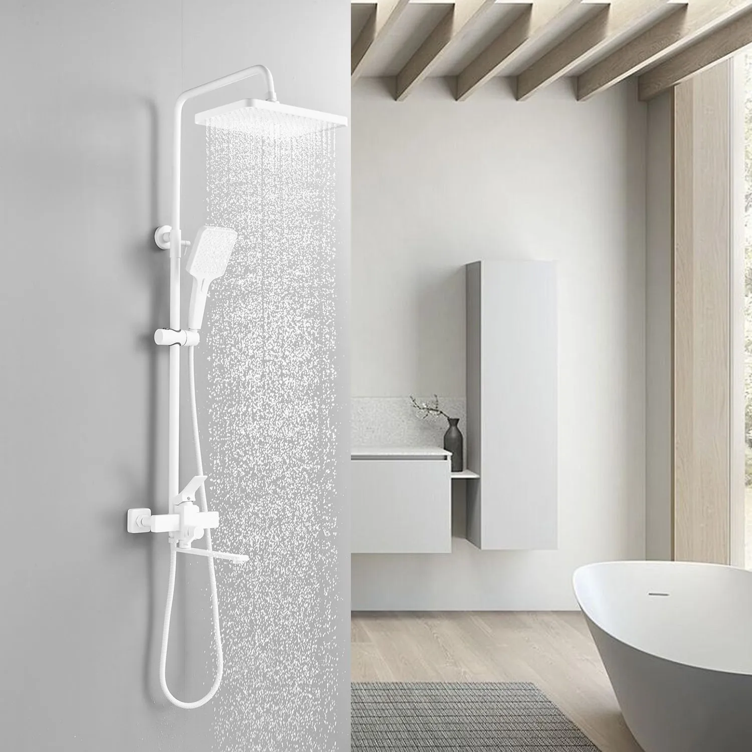 Душевая система Shevanik S6136C, белый