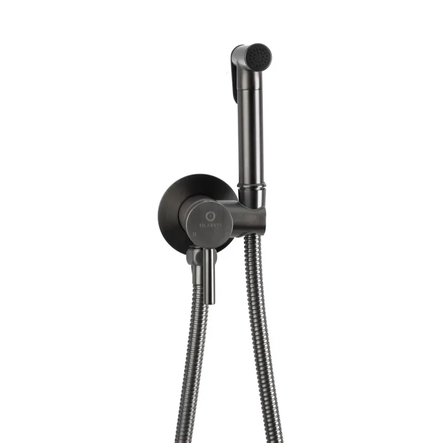 Гигиенический душ со смесителем встраиваемый FILARETE Roun FL100BG, графит