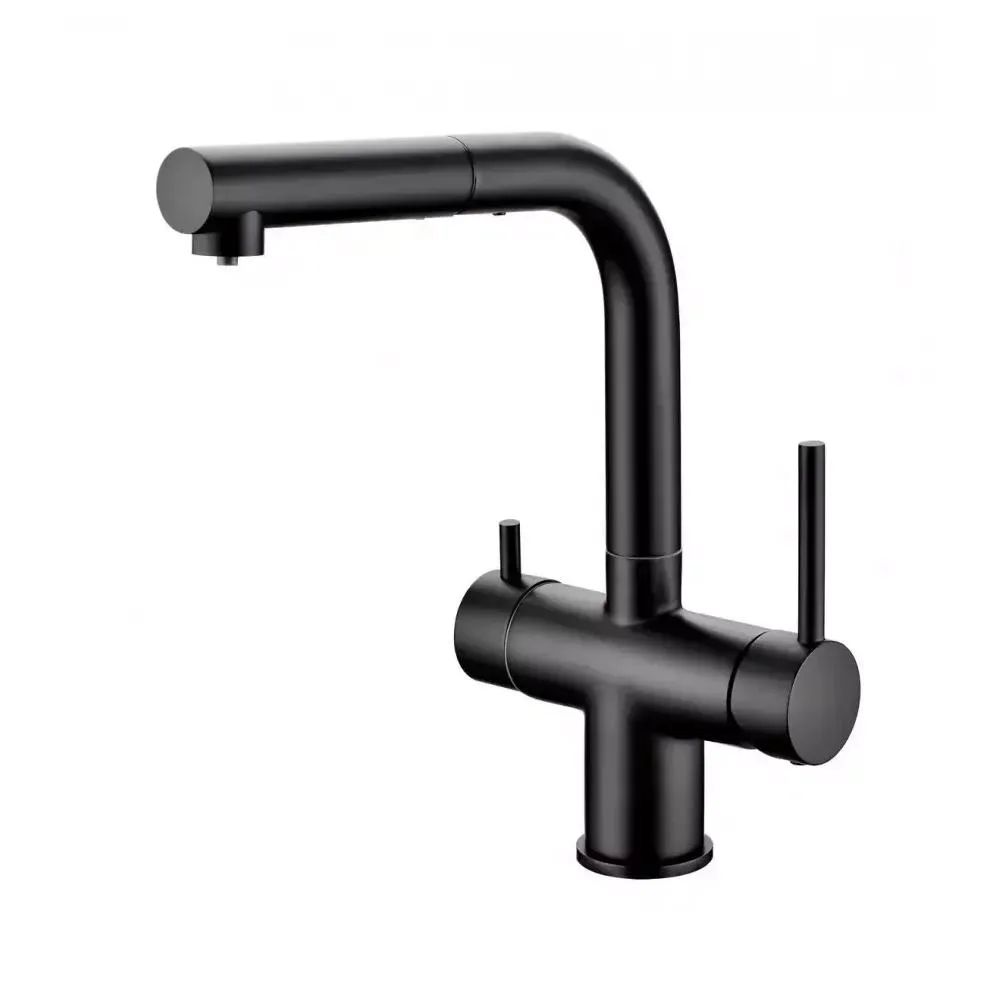 Смеситель для кухни с выдвижным изливом Grocenberg GB4097BL, черный