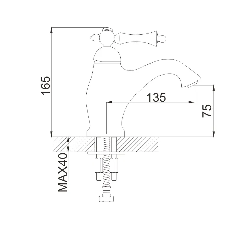Смеситель для раковины Rose R01Q R0101Q, бронза
