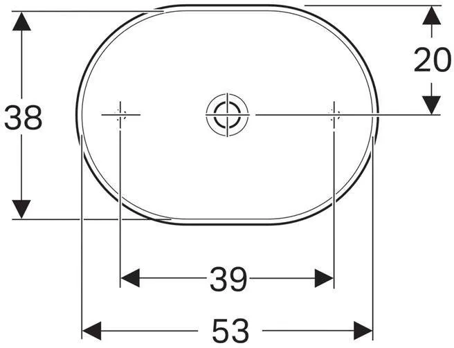 Раковина с установкой на столешницу Geberit VariForm эллиптической формы (55х40 см) (500.774.01.2)