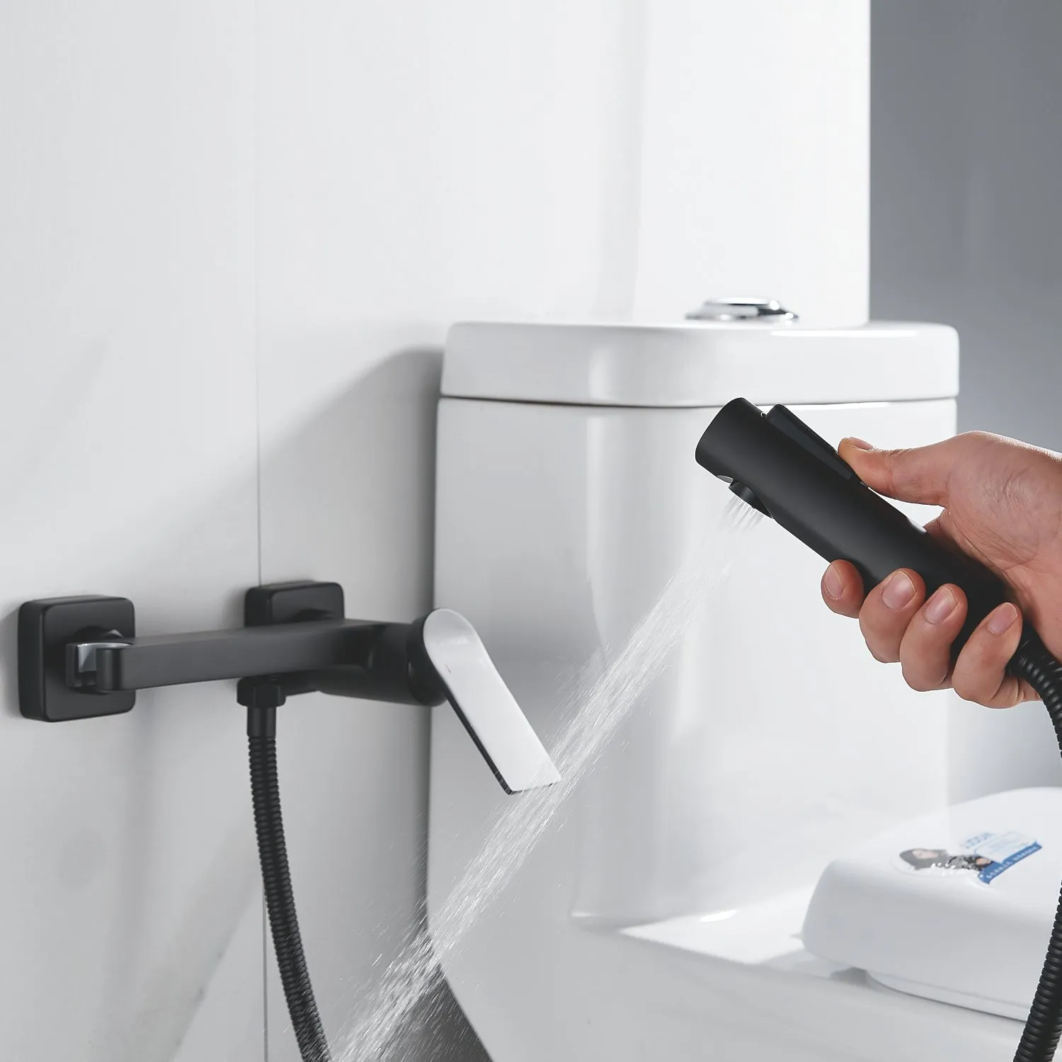 Гигиенический душ со смесителем Shevanik S4105H-1, черный