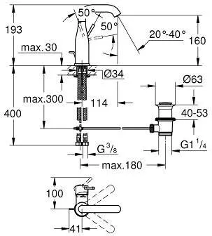 Смеситель для раковины GROHE Essence New стандартный, хром (арт. 23462001)