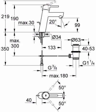Смеситель для раковины Grohe Concetto 23450001 хром